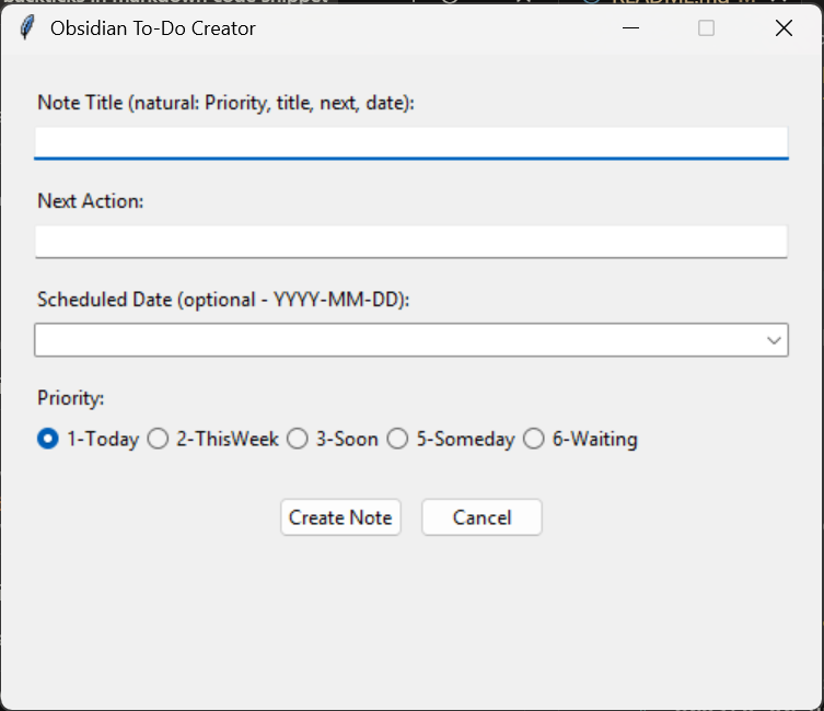 Task entry
