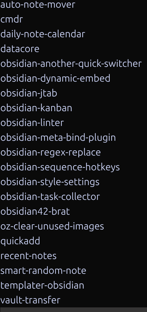 Current plugins