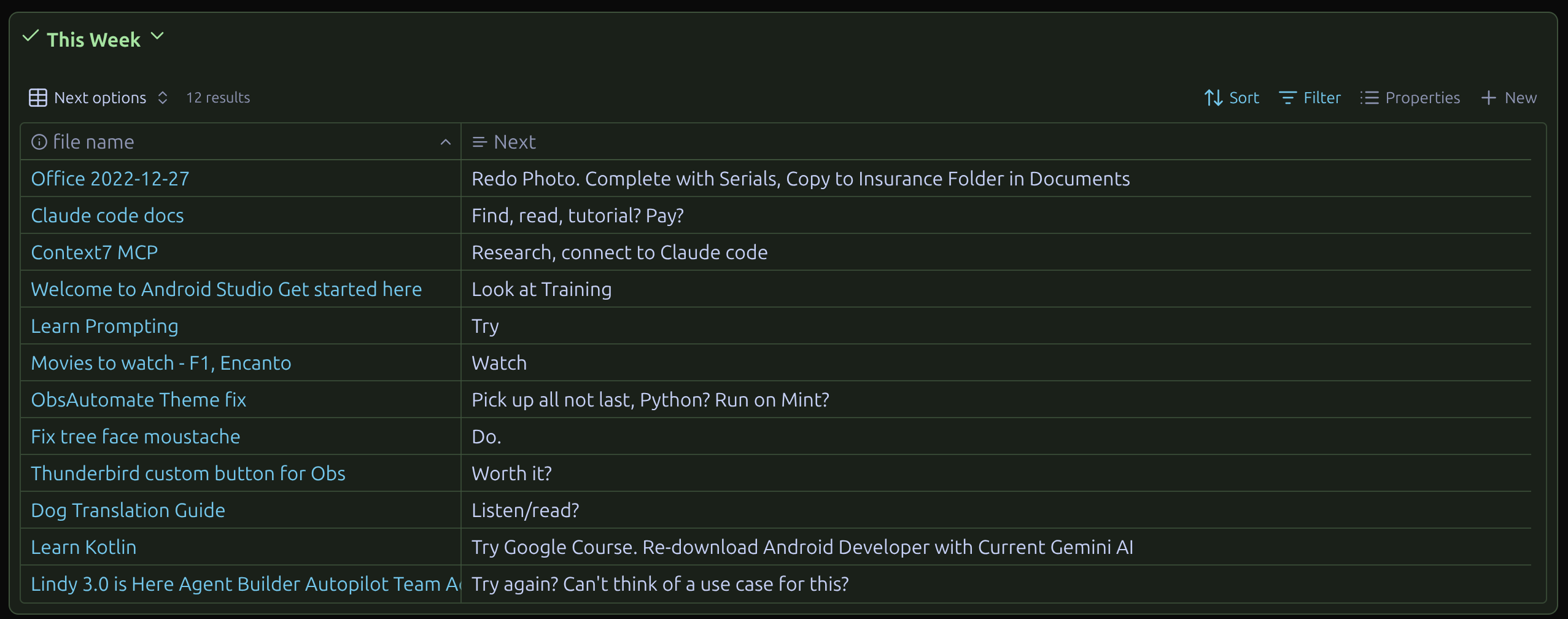 This Week Notes base