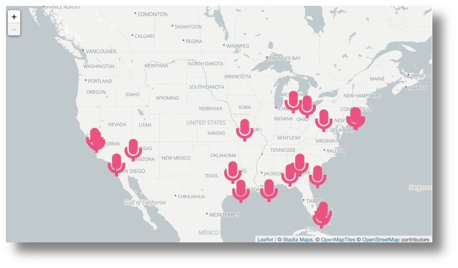 Map Hip Hop Artists