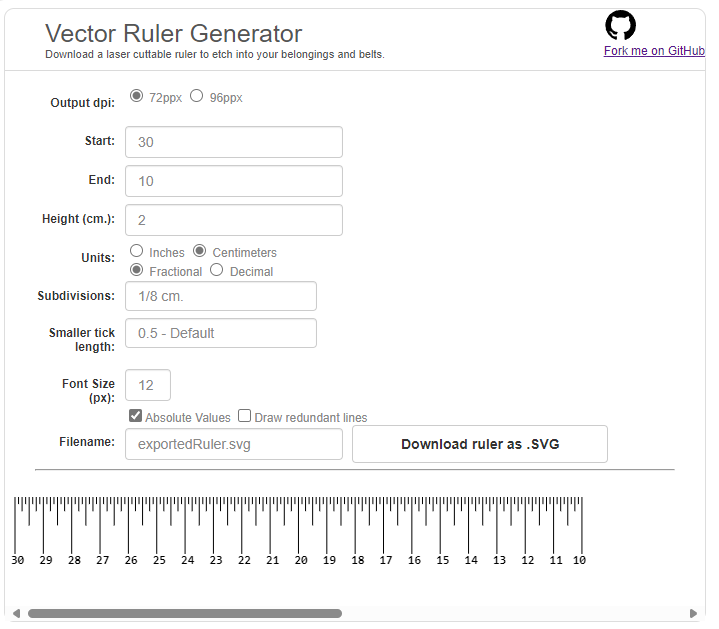 inkscape ruler inches