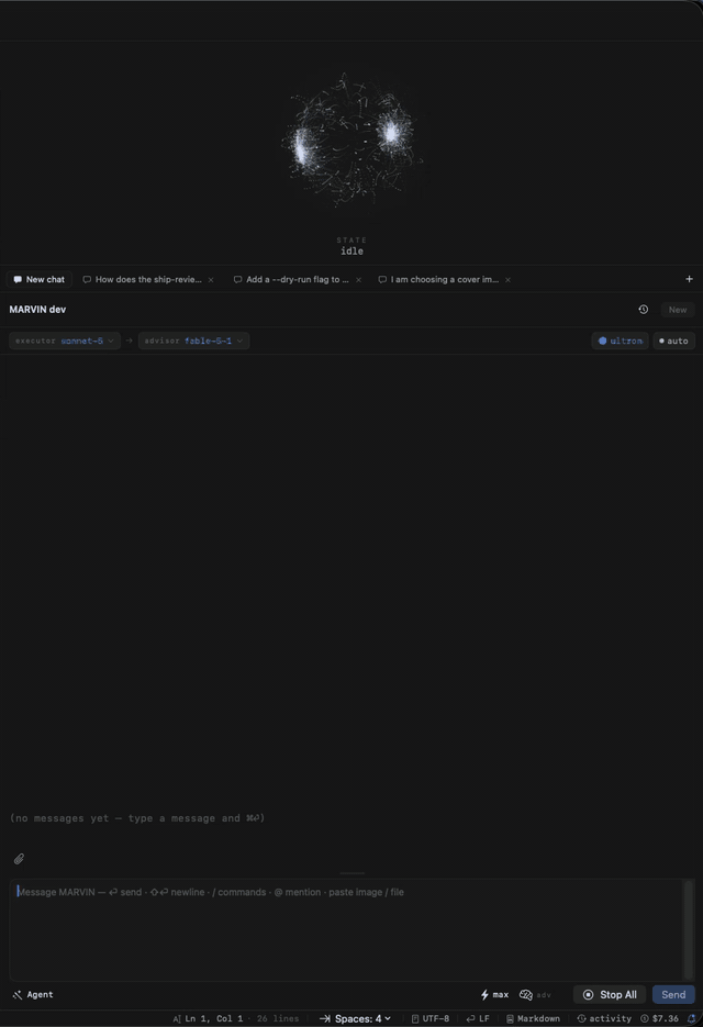 Agent mode: tool calls, a one-line edit, verification, the Scope-met chip and the 1 file changed strip