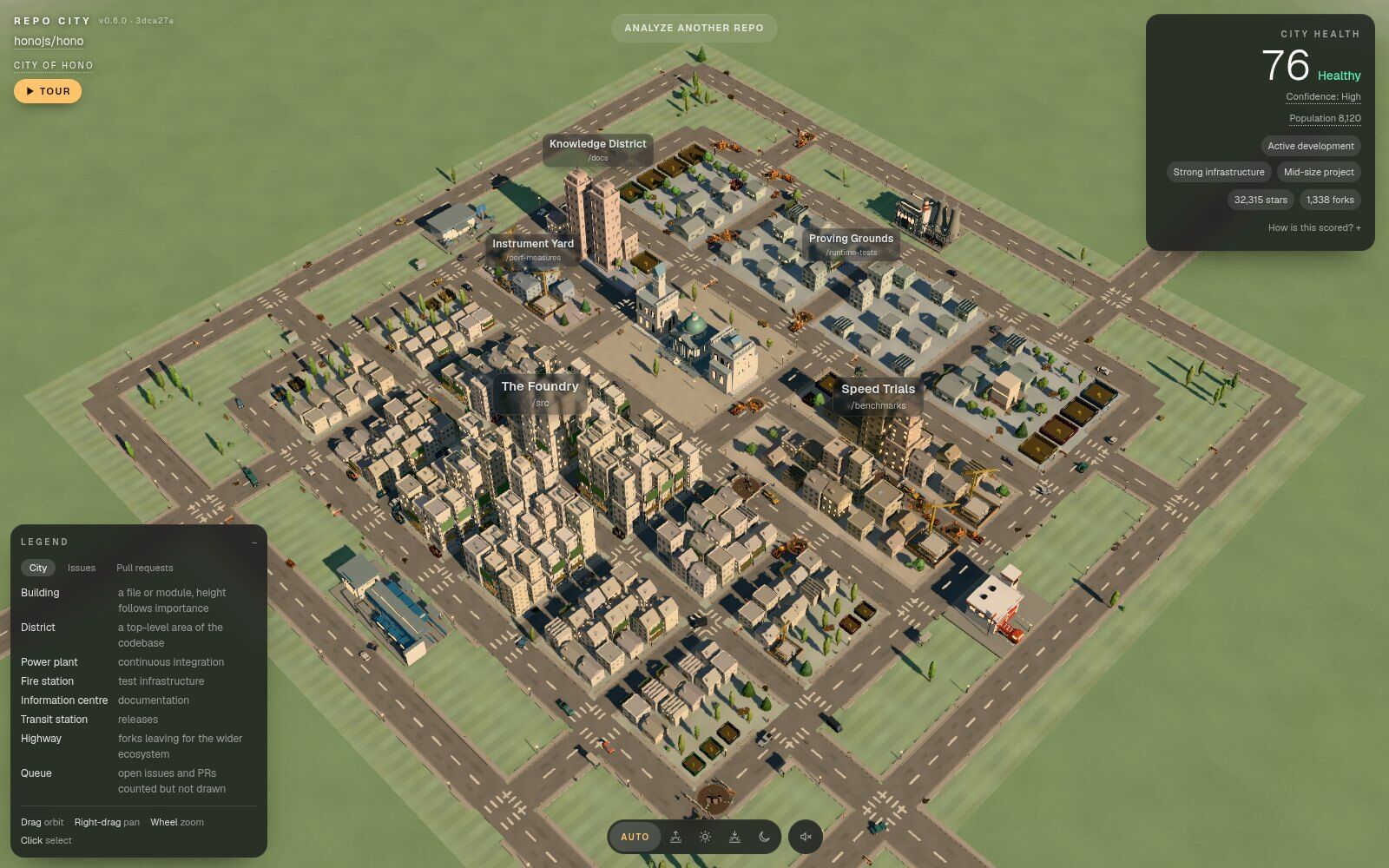 City of hono: five districts, cranes and incidents on the streets