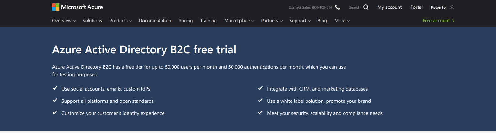 Azure B2C Free Trial