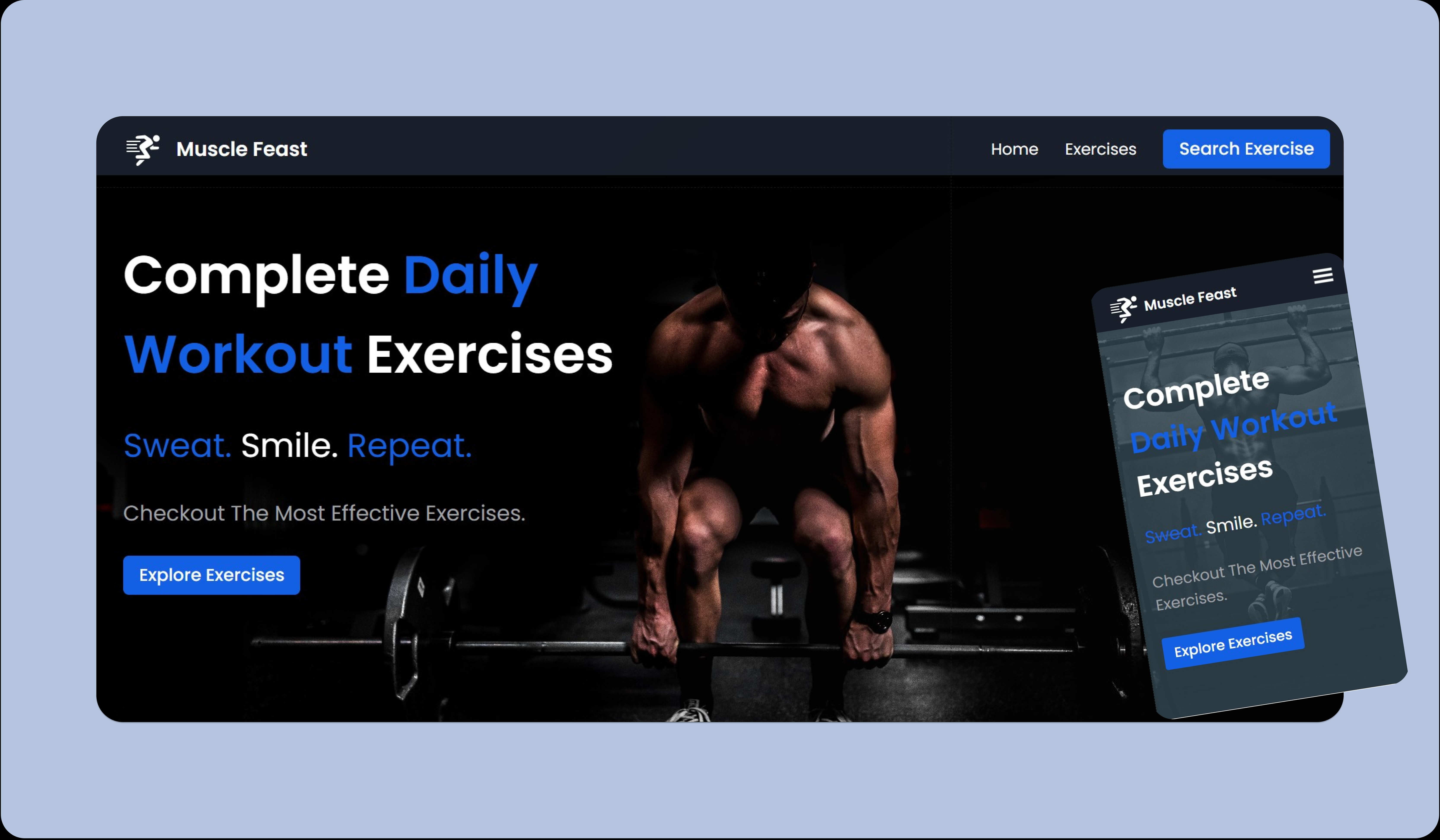 "Responsive Muscle Feast App With ExerciseDB API"