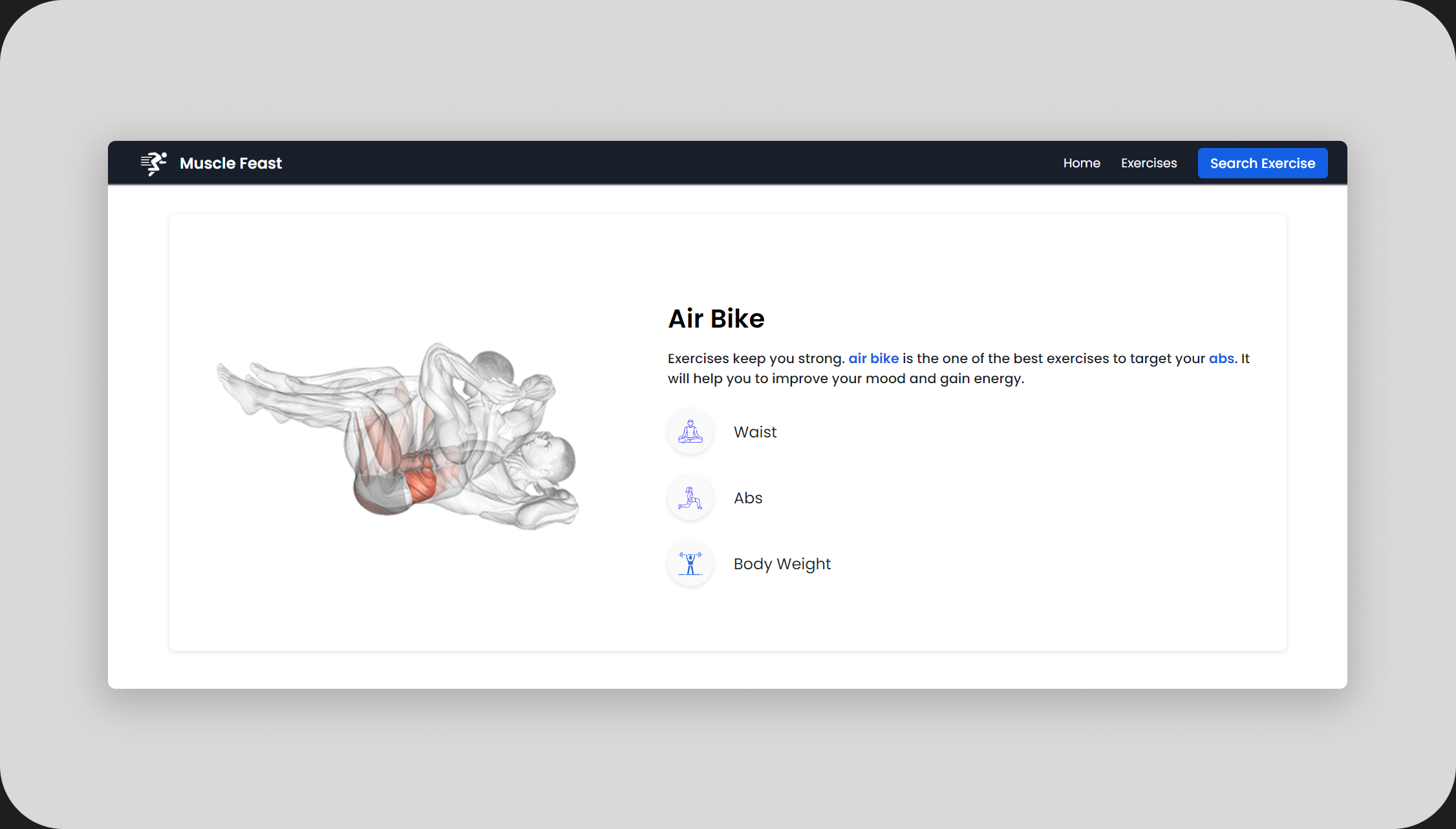 "Responsive Muscle Feast App With ExerciseDB API"