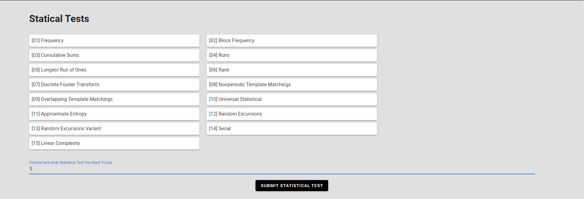 Statical test