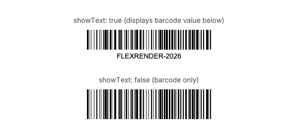 Barcode Show Text