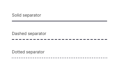 Separator Styles