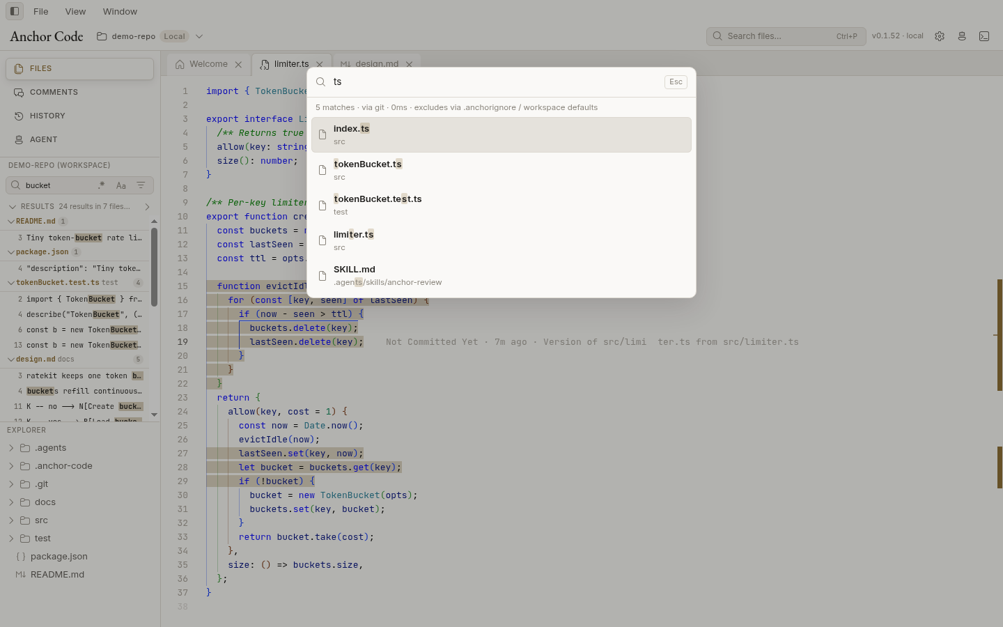Ctrl+P quick open with fuzzy matches