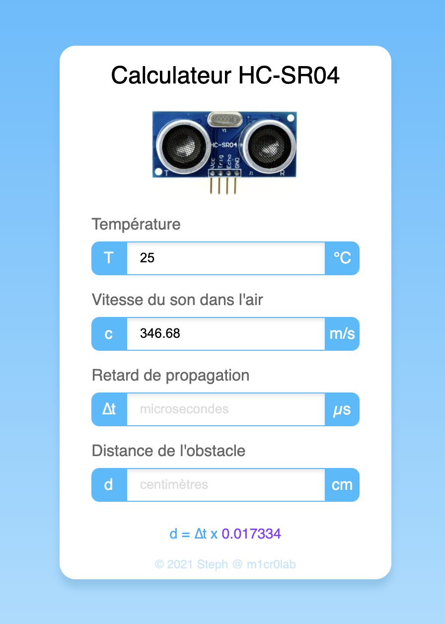 Calculateur HC-SR04