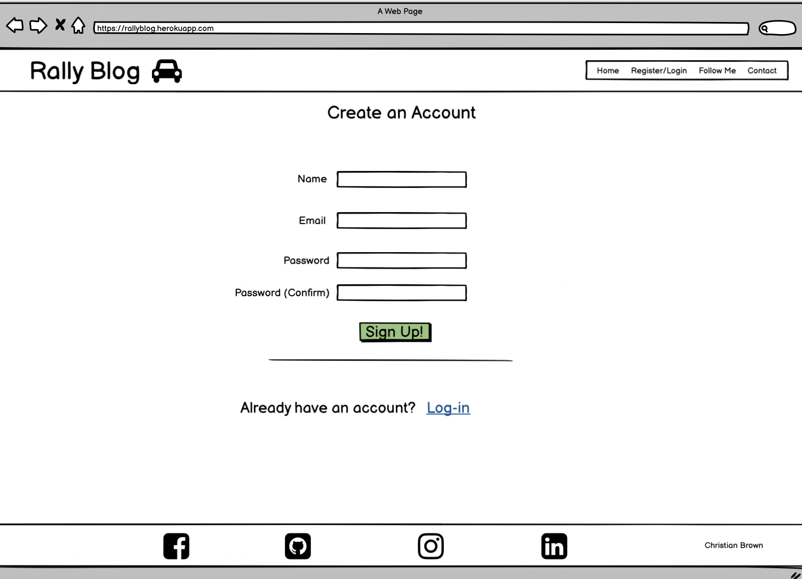 Account Registration Page