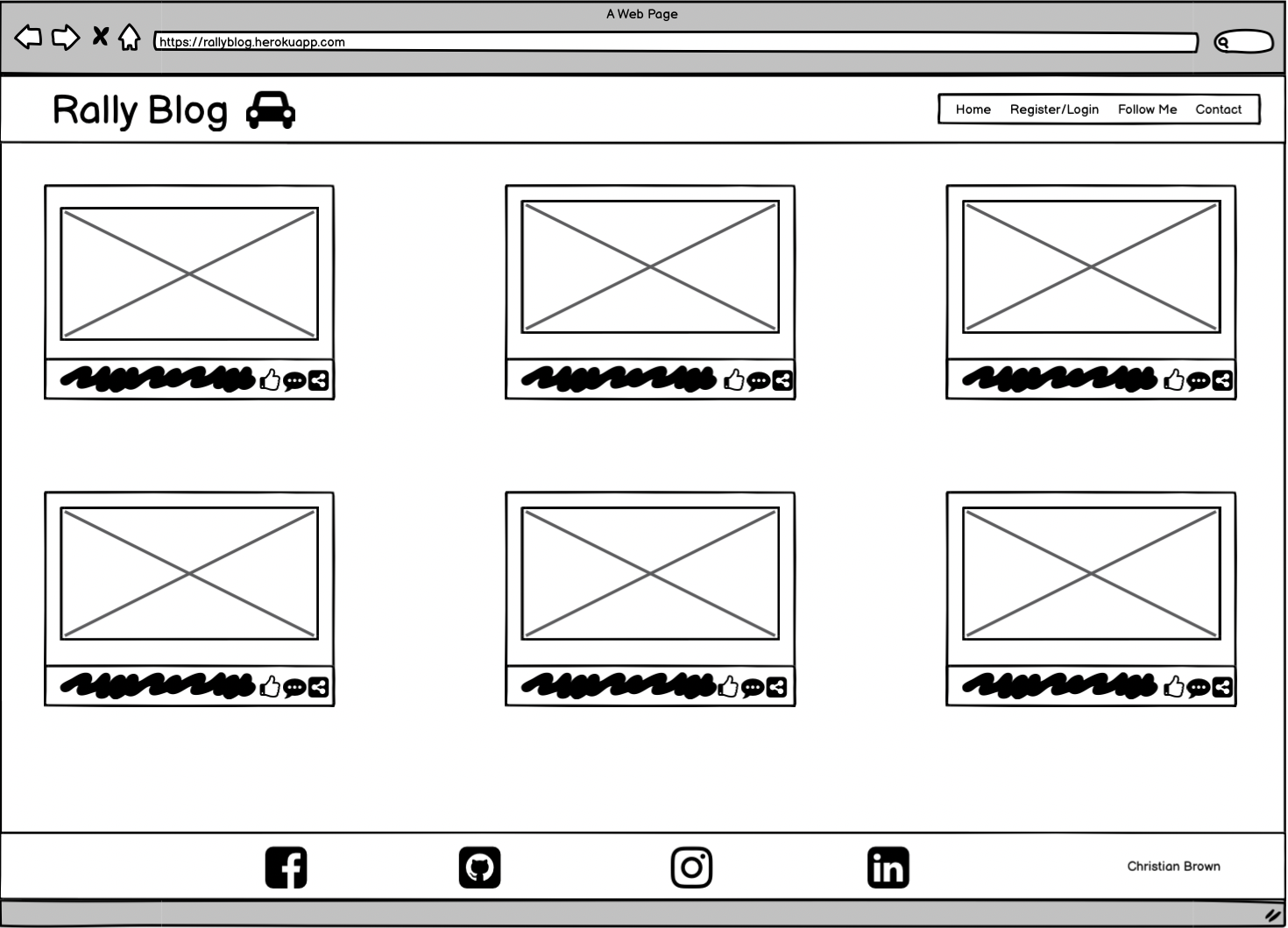 Home Page Wireframe