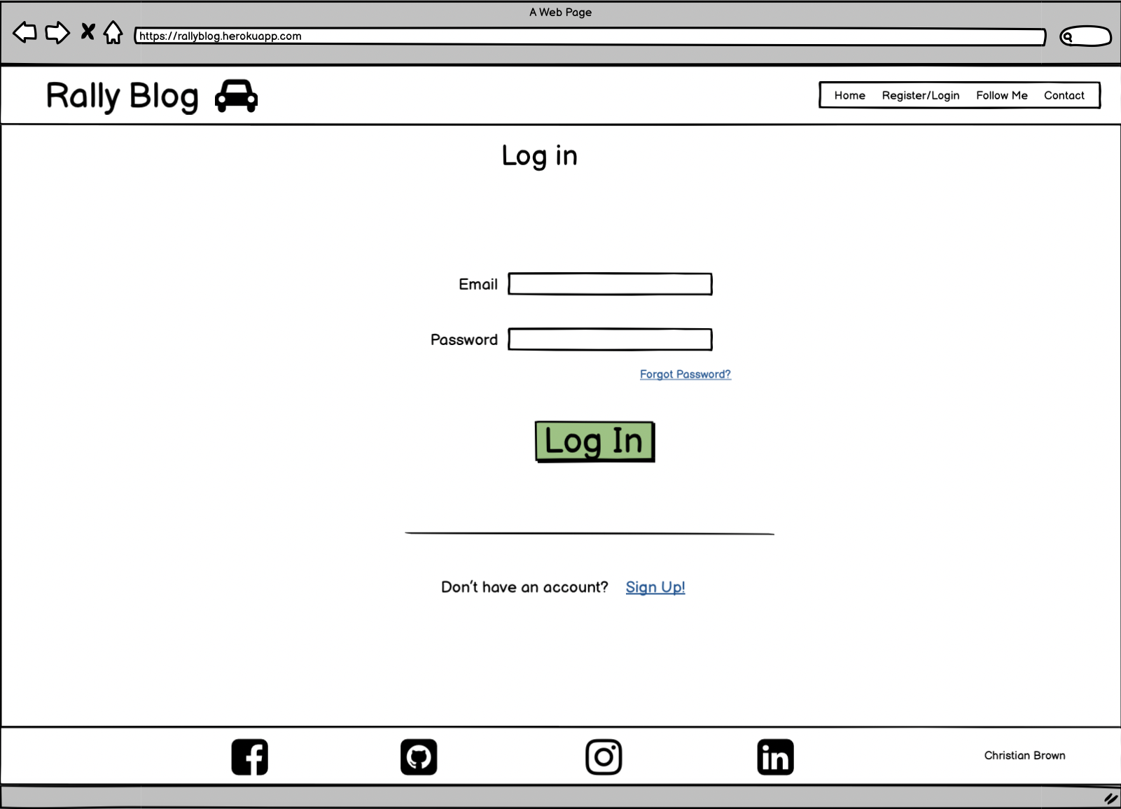 Log in Page
