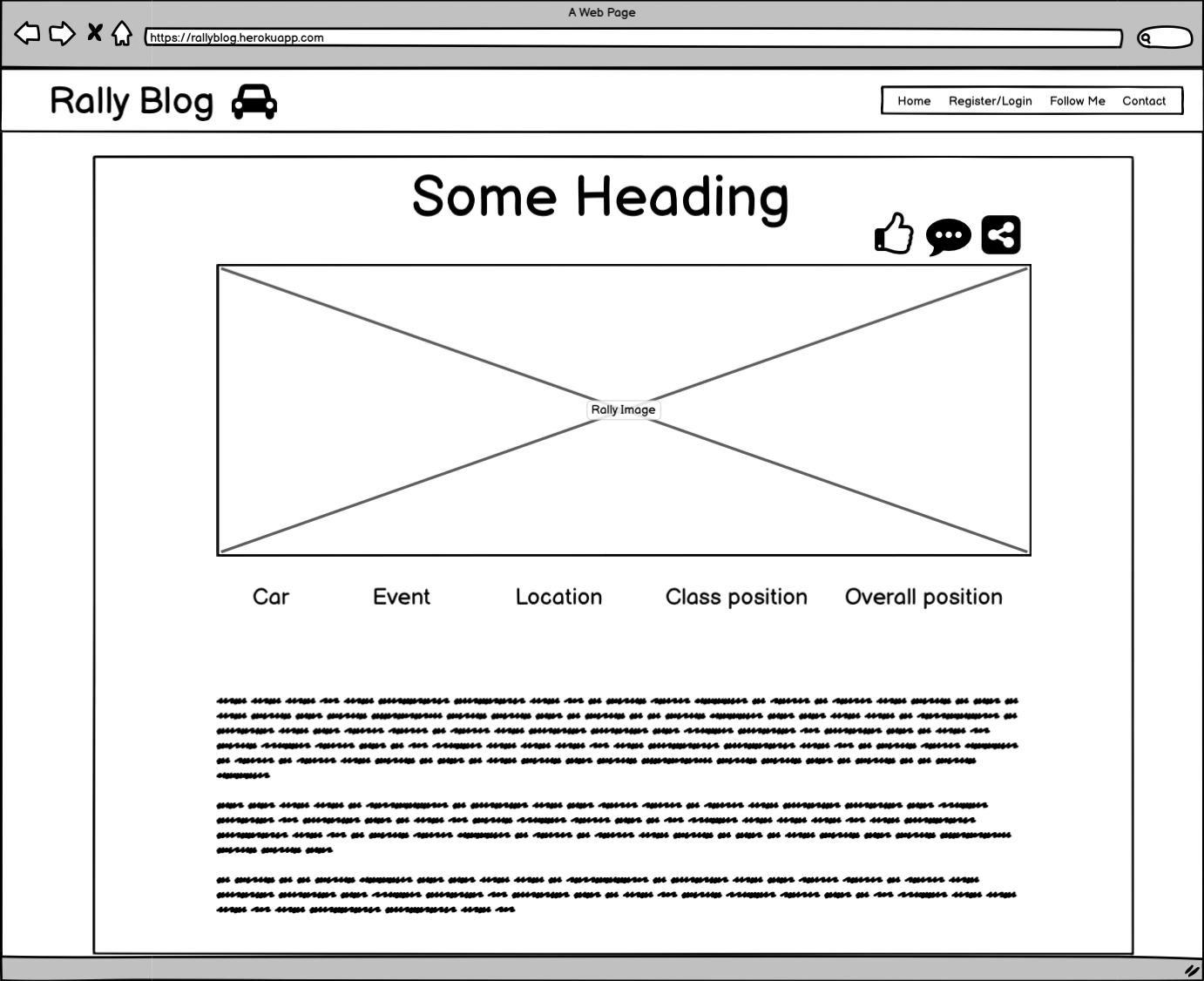 Open Post Wireframe