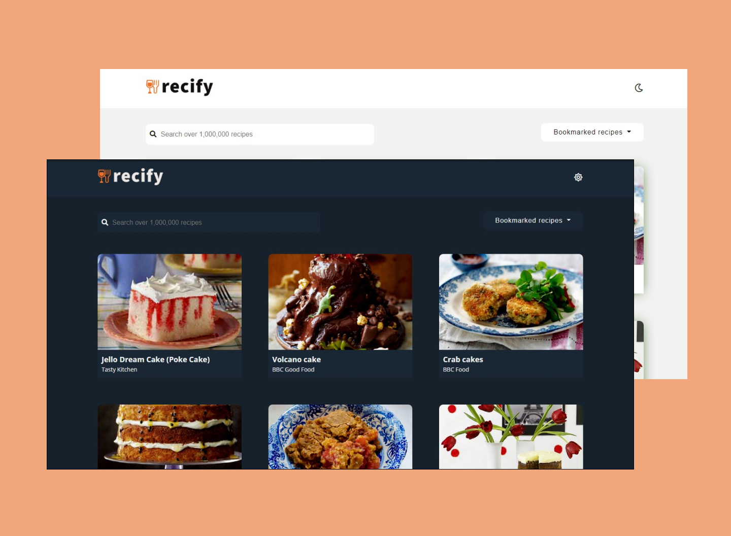 Design preview for the Recify Web Appplication