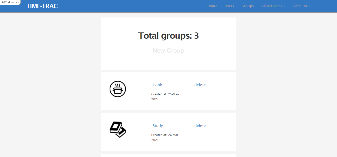 screenshot Groups-page