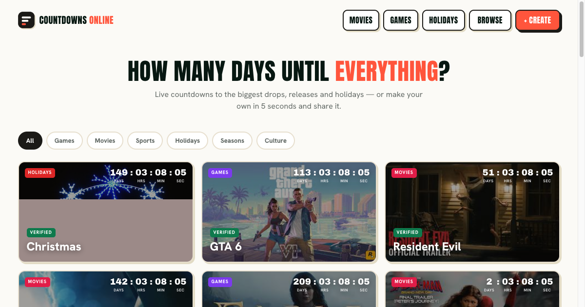 Countdowns Online