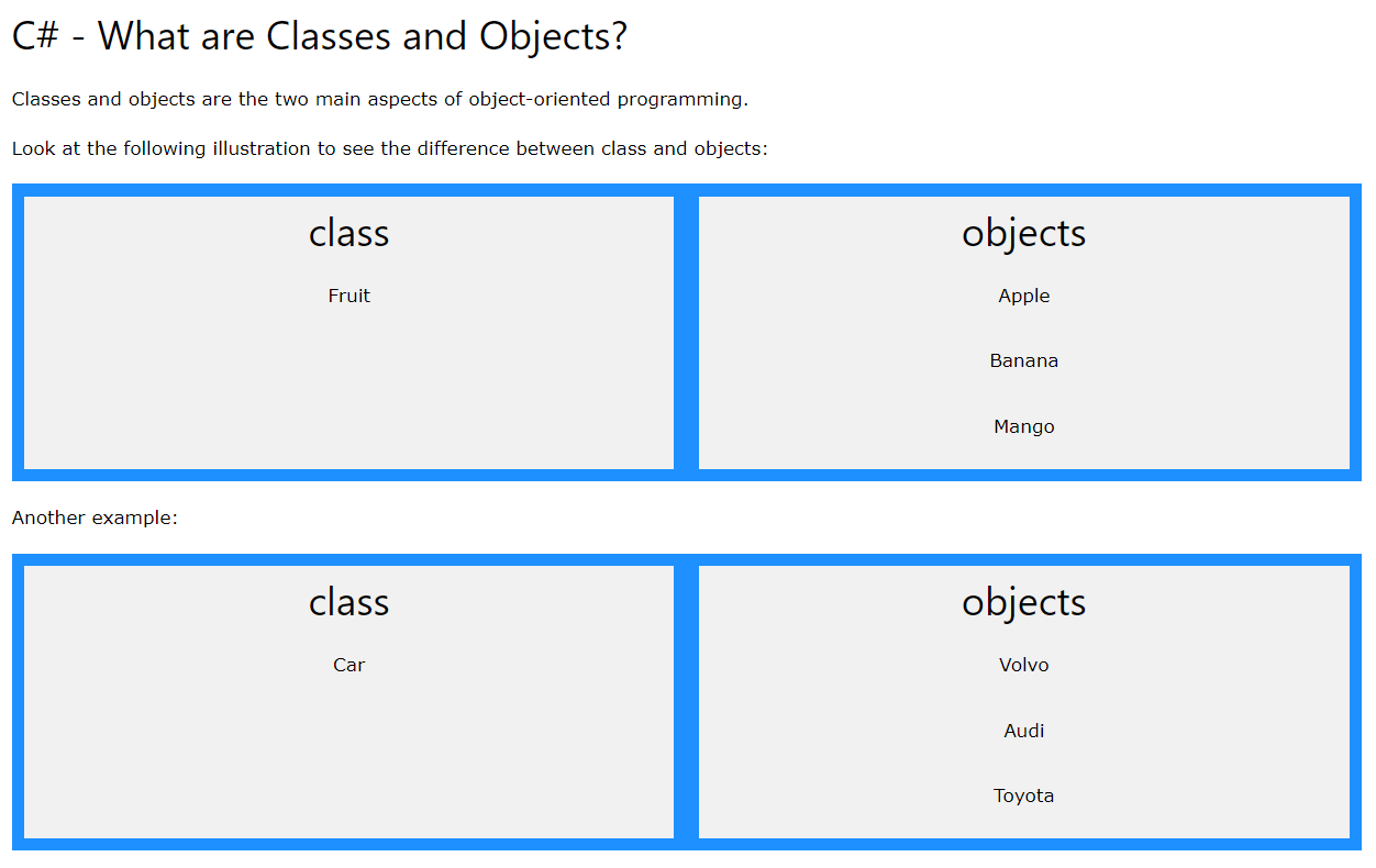 classes objects