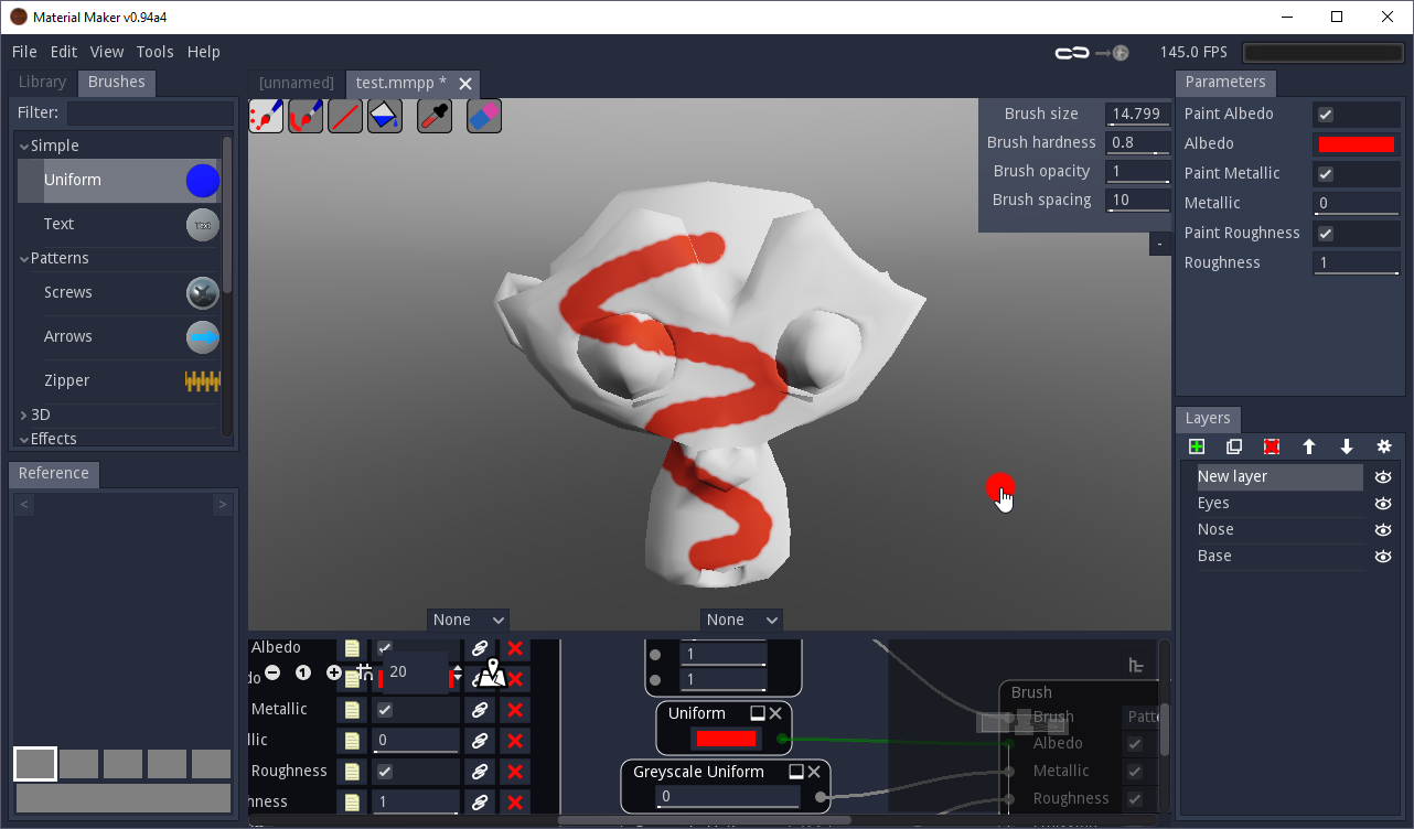 Material Maker texture-painting workspace
