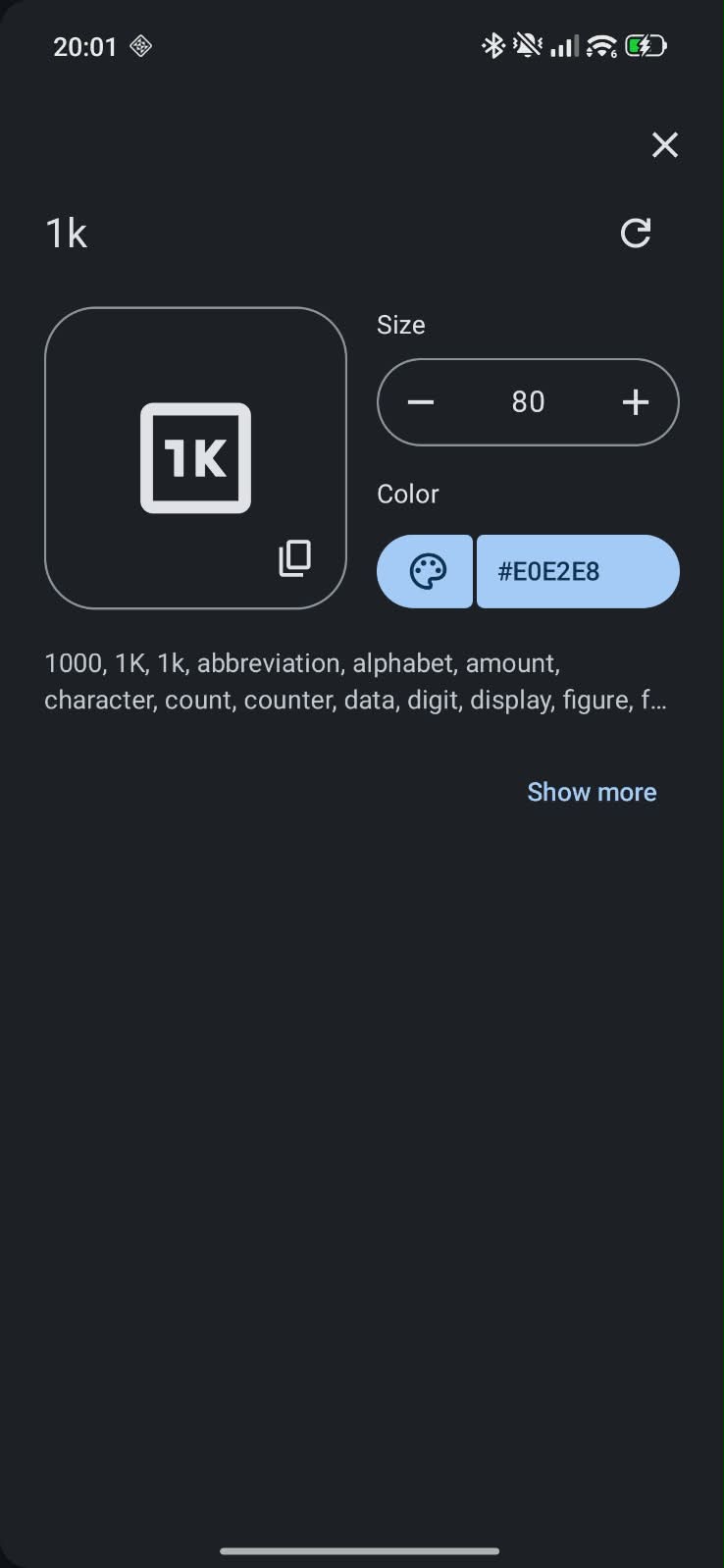 Android preview, dark theme