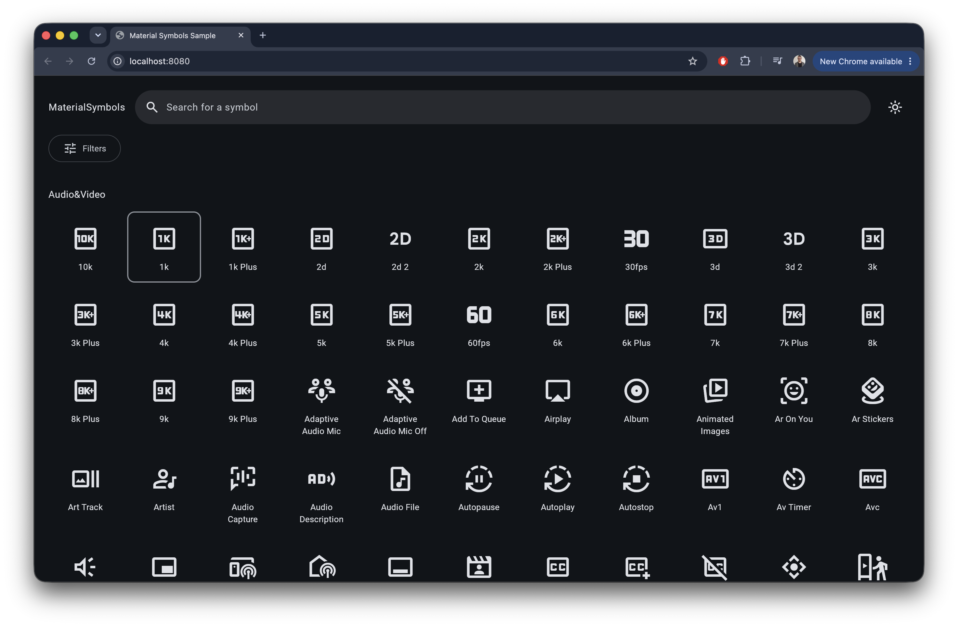Web, dark theme