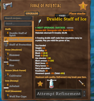 The prediction as the first line of the forge description