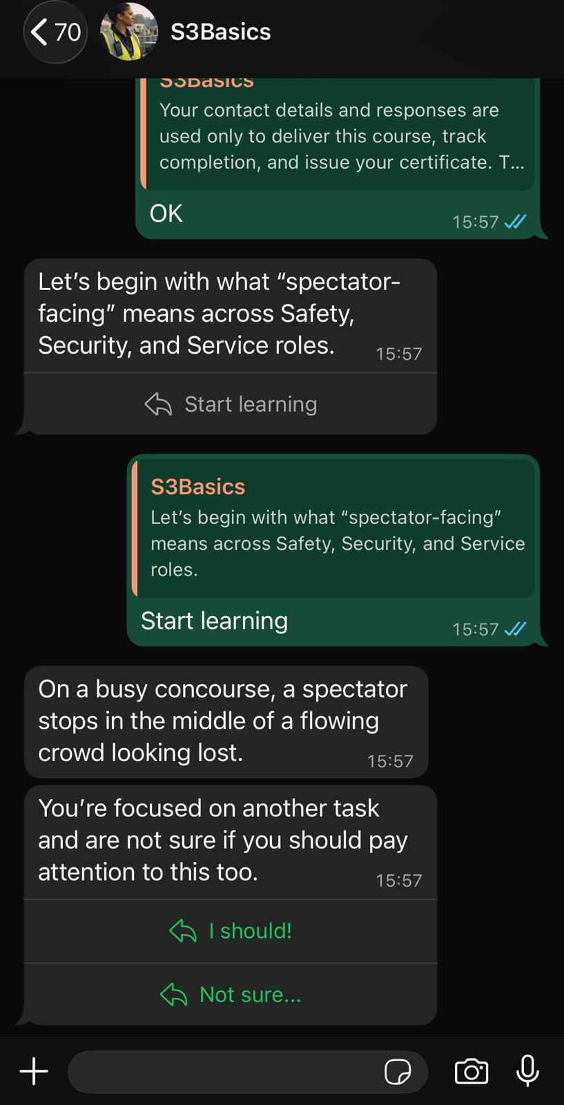 S3Basics on WhatsApp — scenario question