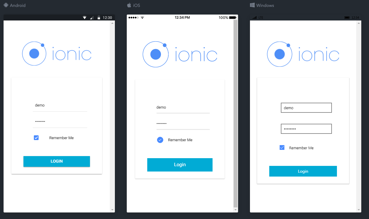 ionic starter app screenshot