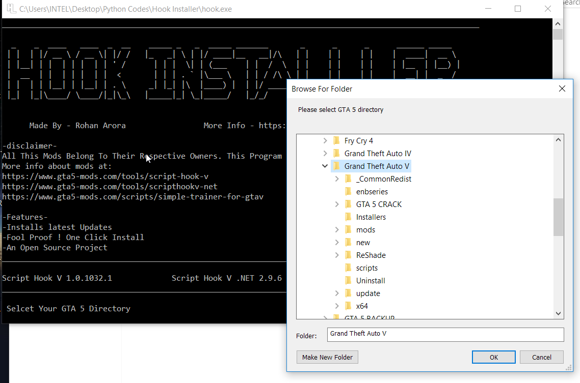 Github Rohanarora13 Hook Installer For Gta5 An Software Which Helps To Install Script Hook V Script Hook V Net Simple Trainer Gta 5 Mods