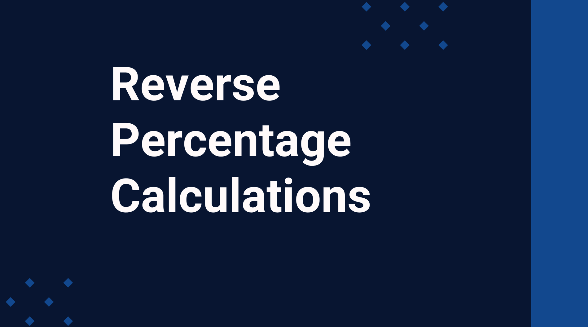 Reverse Percentage Calculations - CCAT Test Prep