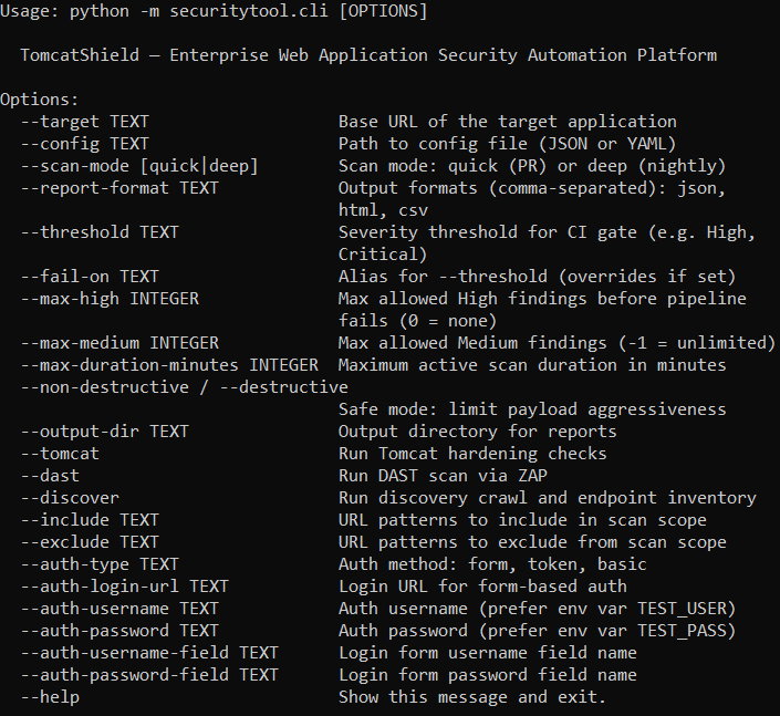 Aysal Shield CLI 帮助