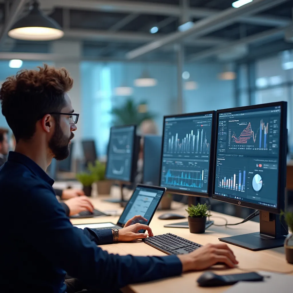 Équipe dirigeante analysant l'automatisation des processus en salle de réunion moderne