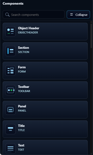 Available components