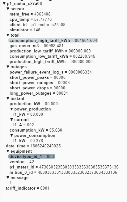 simulated output in mqtt