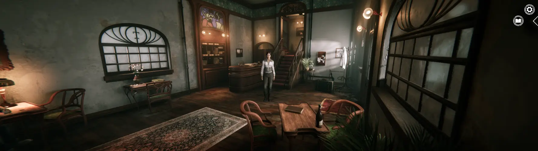 A 32:9 screenshot of Syberia - Remastered