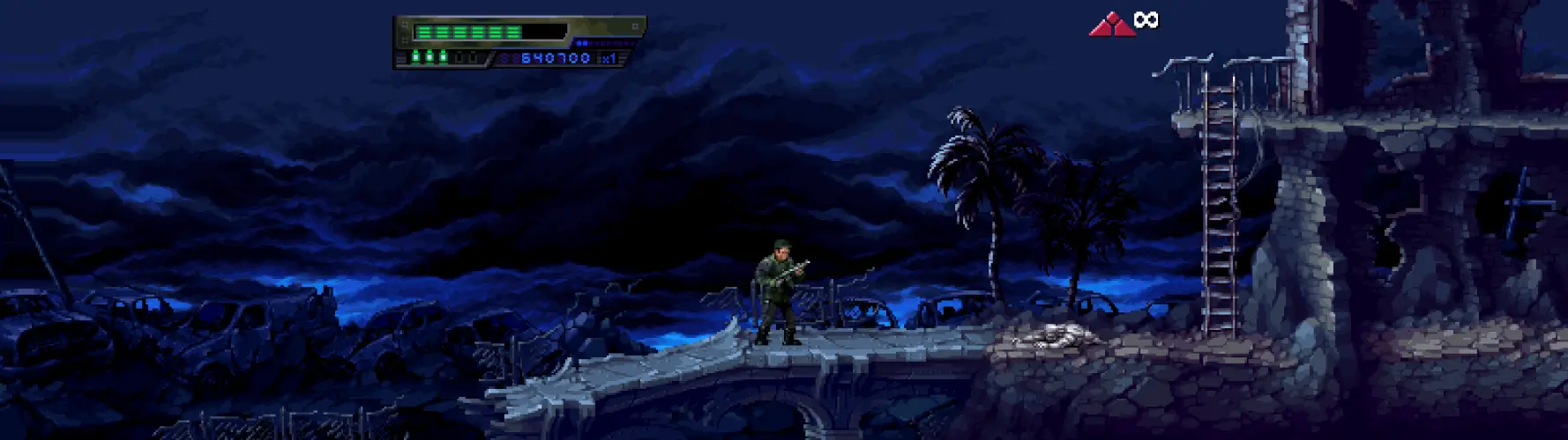 A 32:9 screenshot of Terminator 2D