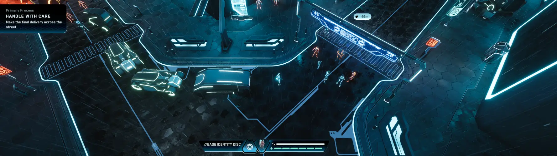 A 32:9 screenshot of TRON: Catalyst