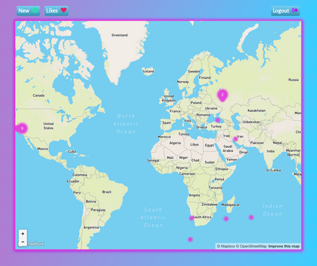 screenshot of mapmosphere main page showing world map in 2d