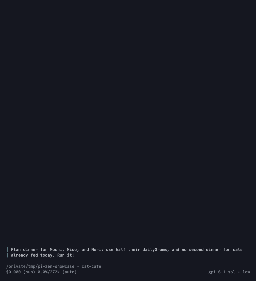 Pi Zen updating and running a cat dinner planner