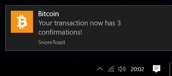 Bitcoin Confirmation Example