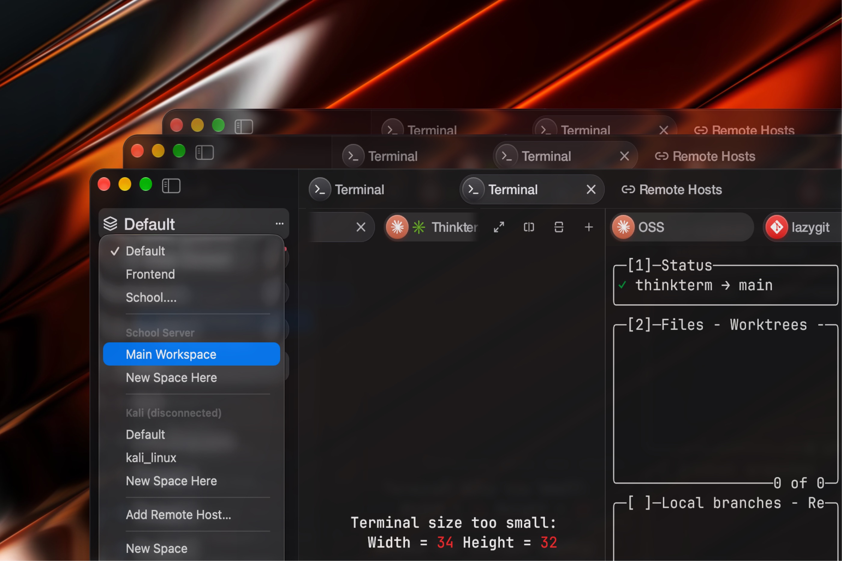 Space selector alongside project Threads