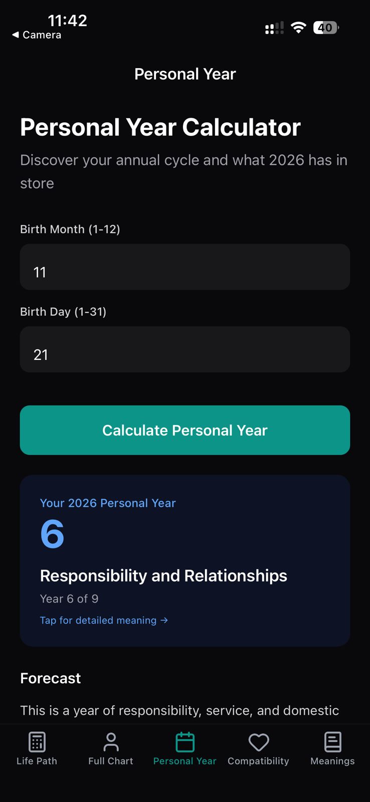Numerology Calculator App screenshot