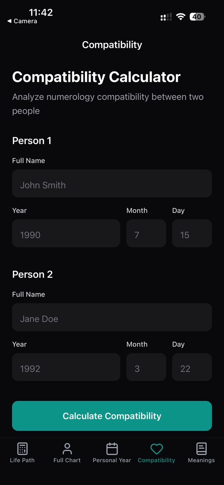 Numerology Calculator App screenshot