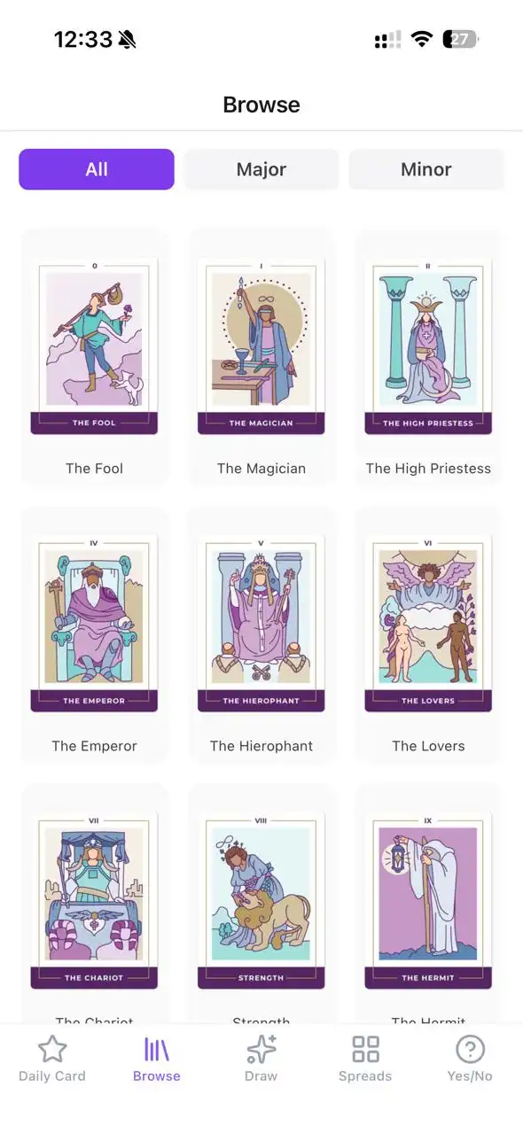 Tarot Card Reading App screenshot