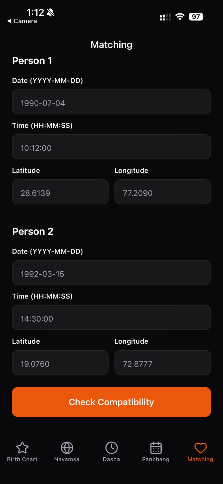Vedic Astrology Mobile App screenshot