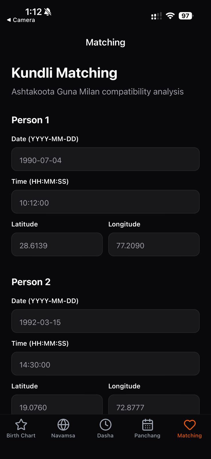Vedic Astrology Mobile App screenshot