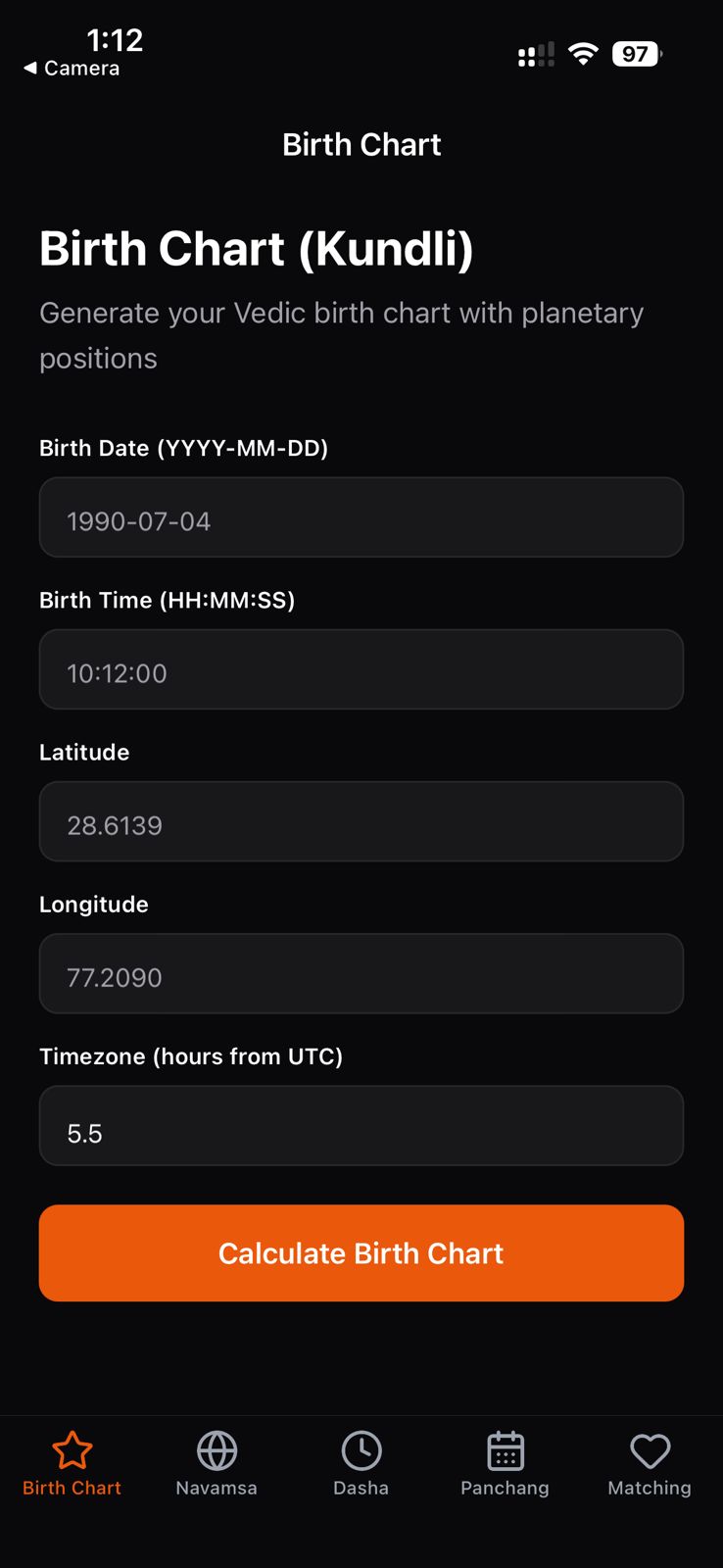 Vedic Astrology Mobile App screenshot