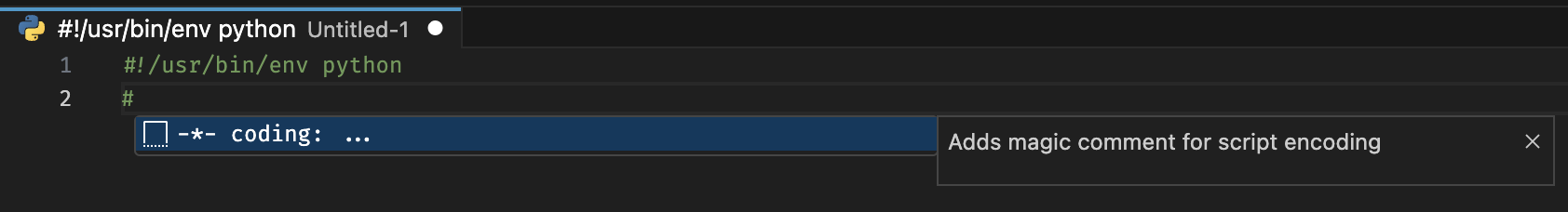 Complete magic comment for encoding