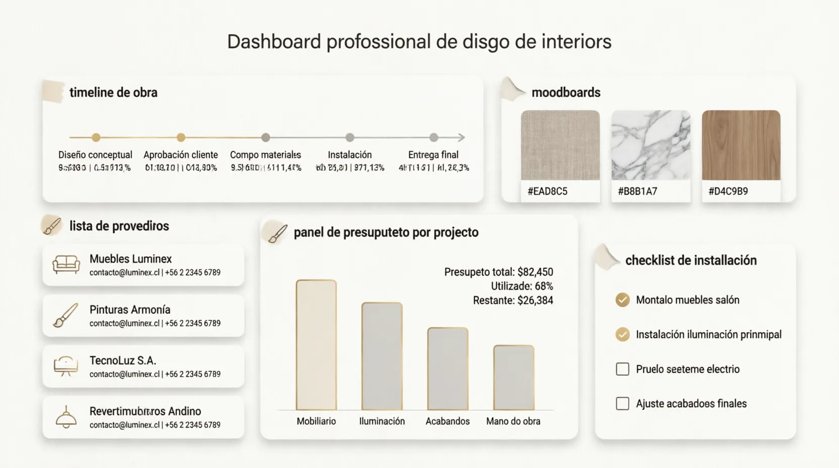 Plataforma Seguimiento Proyectos Diseno Interiores